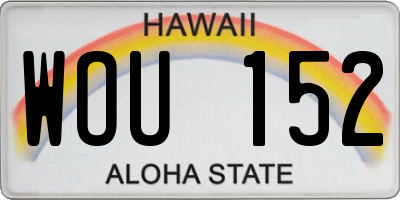 HI license plate WOU152