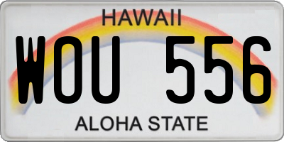 HI license plate WOU556