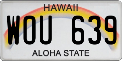 HI license plate WOU639