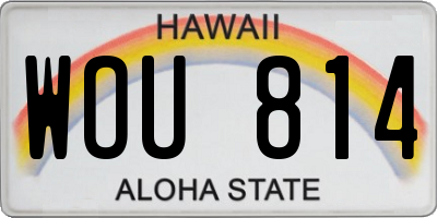 HI license plate WOU814