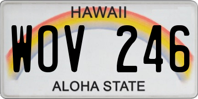 HI license plate WOV246