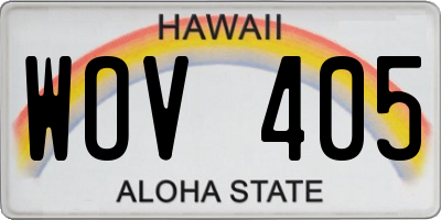 HI license plate WOV405