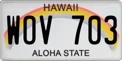 HI license plate WOV703