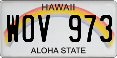 HI license plate WOV973