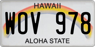 HI license plate WOV978
