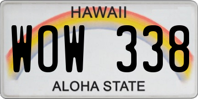 HI license plate WOW338