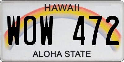 HI license plate WOW472