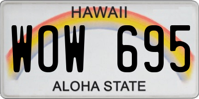 HI license plate WOW695