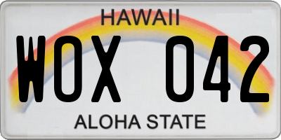 HI license plate WOX042