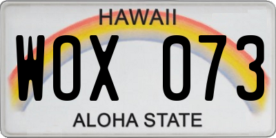 HI license plate WOX073