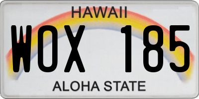 HI license plate WOX185