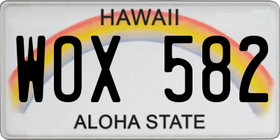 HI license plate WOX582