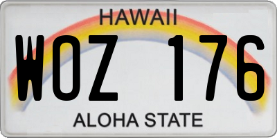 HI license plate WOZ176