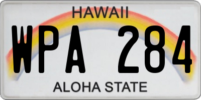 HI license plate WPA284