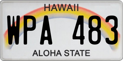 HI license plate WPA483