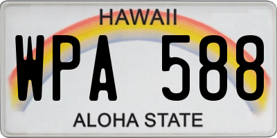 HI license plate WPA588