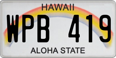 HI license plate WPB419
