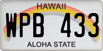 HI license plate WPB433