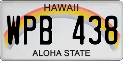 HI license plate WPB438