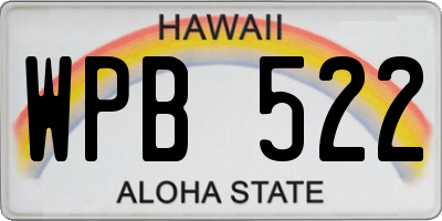 HI license plate WPB522
