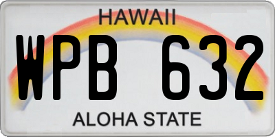 HI license plate WPB632