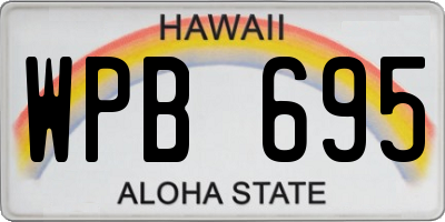 HI license plate WPB695