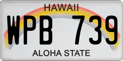 HI license plate WPB739