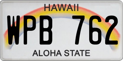 HI license plate WPB762