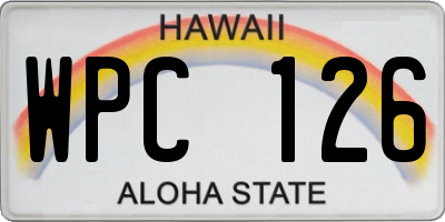 HI license plate WPC126
