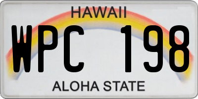 HI license plate WPC198