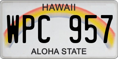 HI license plate WPC957