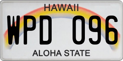 HI license plate WPD096