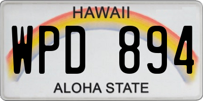 HI license plate WPD894
