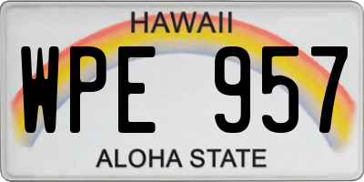 HI license plate WPE957
