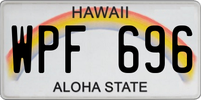 HI license plate WPF696
