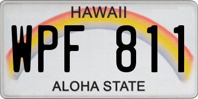 HI license plate WPF811