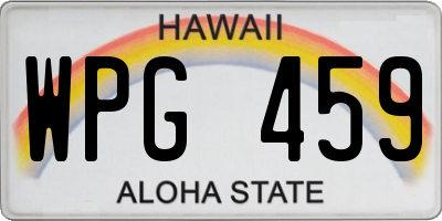 HI license plate WPG459