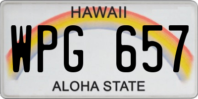 HI license plate WPG657