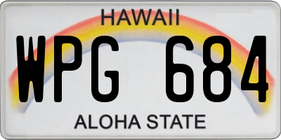 HI license plate WPG684