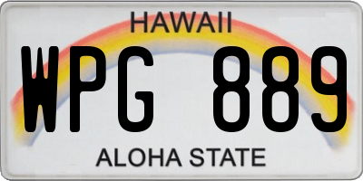 HI license plate WPG889
