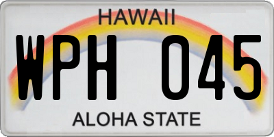 HI license plate WPH045