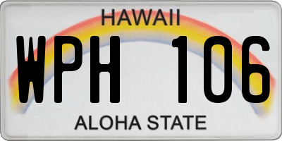 HI license plate WPH106