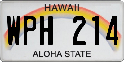 HI license plate WPH214