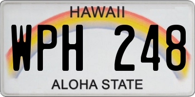 HI license plate WPH248
