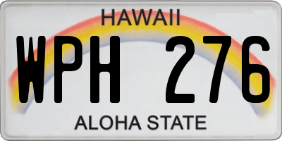 HI license plate WPH276