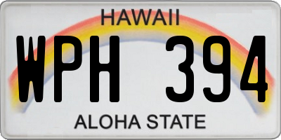 HI license plate WPH394