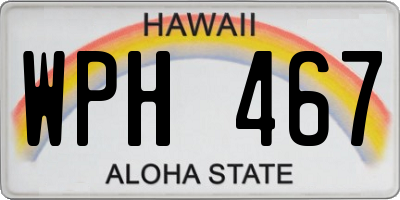 HI license plate WPH467