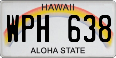 HI license plate WPH638