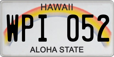 HI license plate WPI052