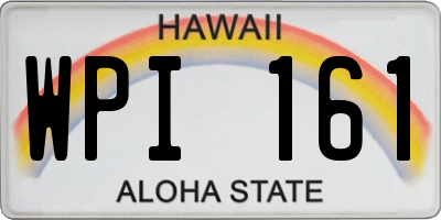 HI license plate WPI161
